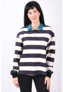 Bluza Dama Jjxx Jxgry Reg Polo Black Stripes Bone White